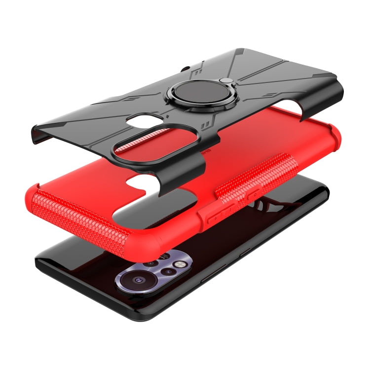 For Infinix Hot 11S Armor Bear Shockproof PC + TPU Protective Phone Case with Ring Holder