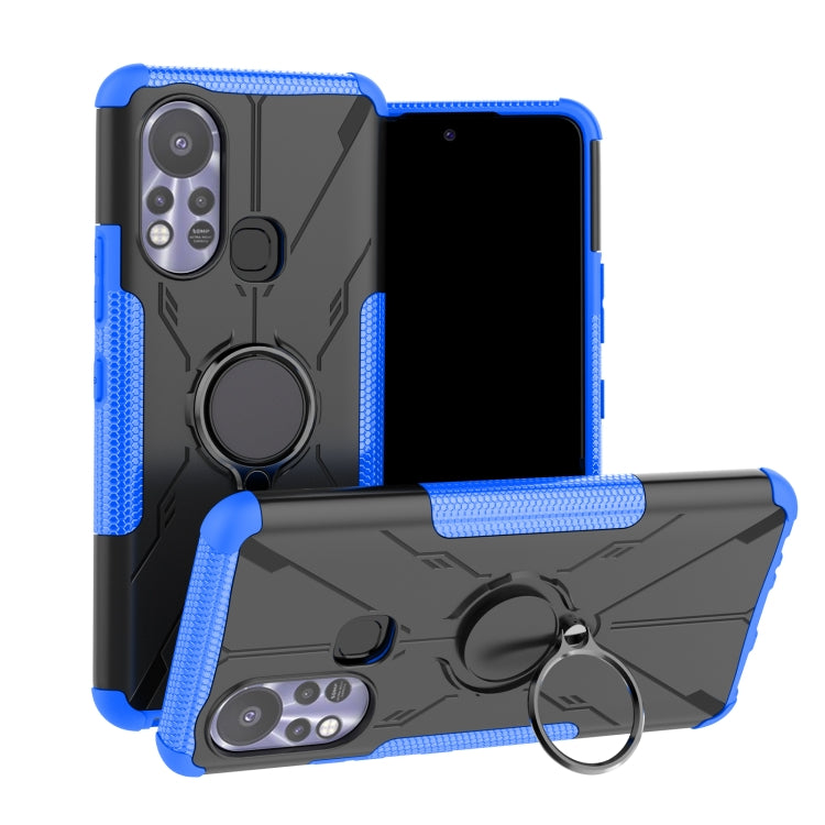 For Infinix Hot 11S Armor Bear Shockproof PC + TPU Protective Phone Case with Ring Holder