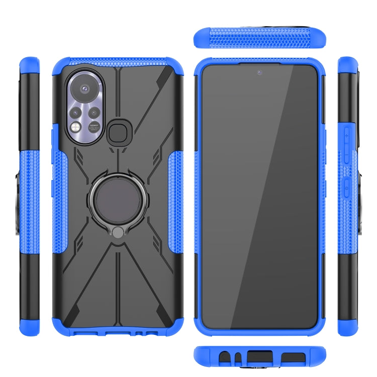 For Infinix Hot 11S Armor Bear Shockproof PC + TPU Protective Phone Case with Ring Holder