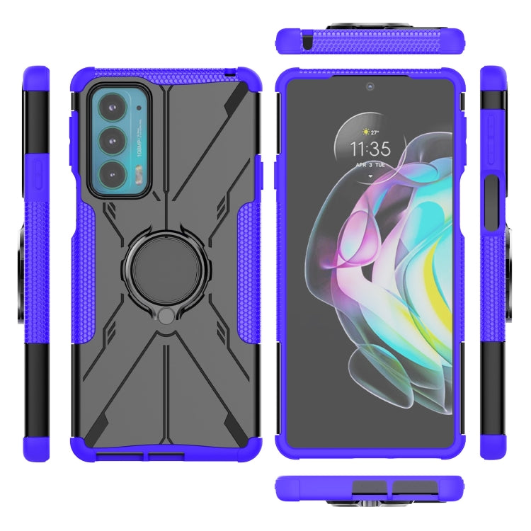 For Motorola Moto Edge 20 Armor Bear Shockproof PC + TPU Protective Phone Case with Ring Holder