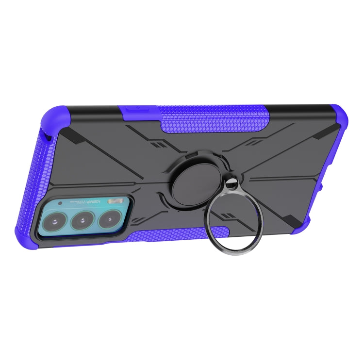 For Motorola Moto Edge 20 Armor Bear Shockproof PC + TPU Protective Phone Case with Ring Holder