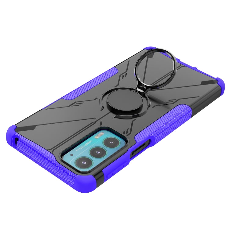 For Motorola Moto Edge 20 Armor Bear Shockproof PC + TPU Protective Phone Case with Ring Holder
