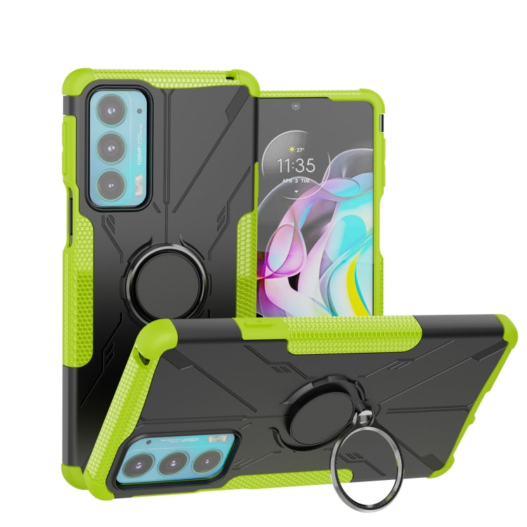 For Motorola Moto Edge 20 Armor Bear Shockproof PC + TPU Protective Phone Case with Ring Holder