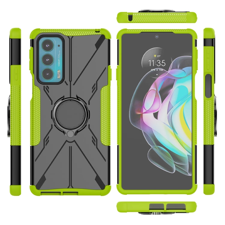 For Motorola Moto Edge 20 Armor Bear Shockproof PC + TPU Protective Phone Case with Ring Holder