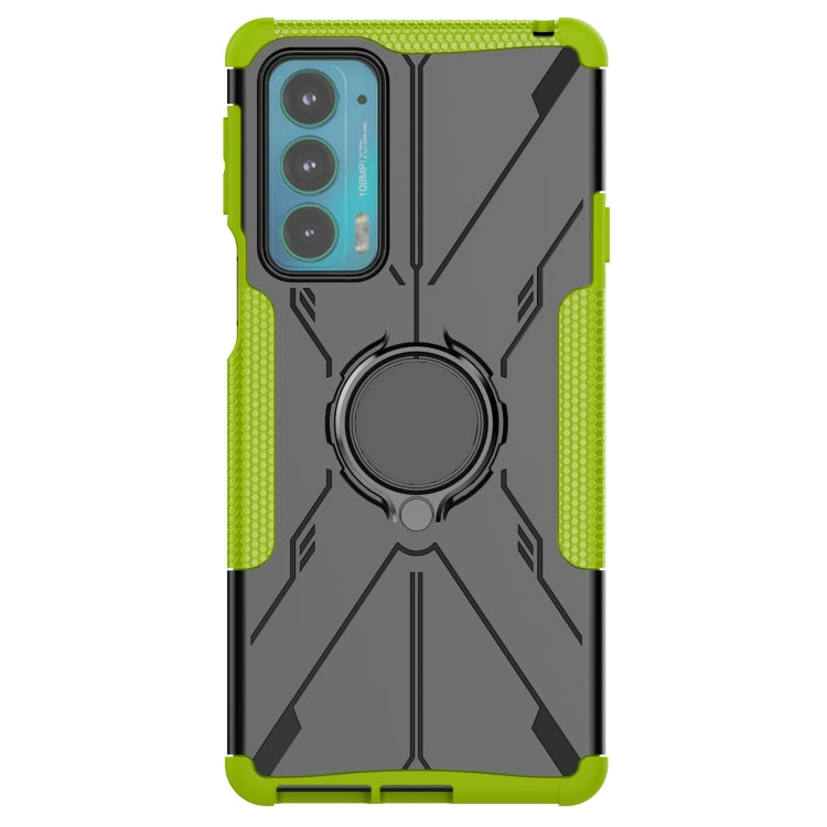 For Motorola Moto Edge 20 Armor Bear Shockproof PC + TPU Protective Phone Case with Ring Holder