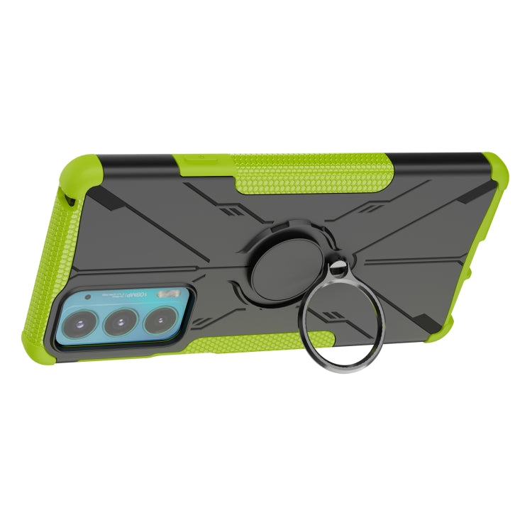 For Motorola Moto Edge 20 Armor Bear Shockproof PC + TPU Protective Phone Case with Ring Holder