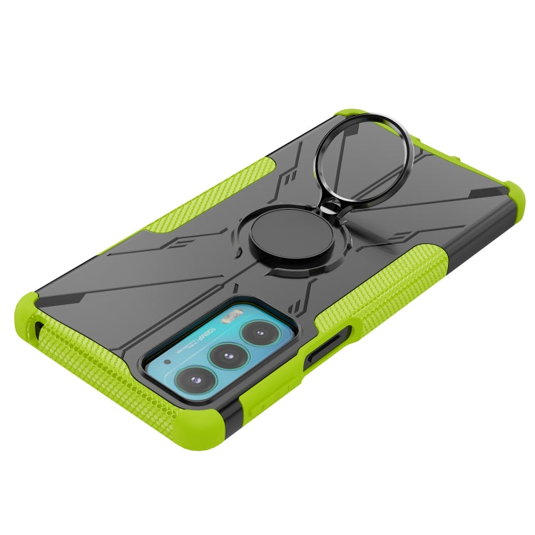 For Motorola Moto Edge 20 Armor Bear Shockproof PC + TPU Protective Phone Case with Ring Holder