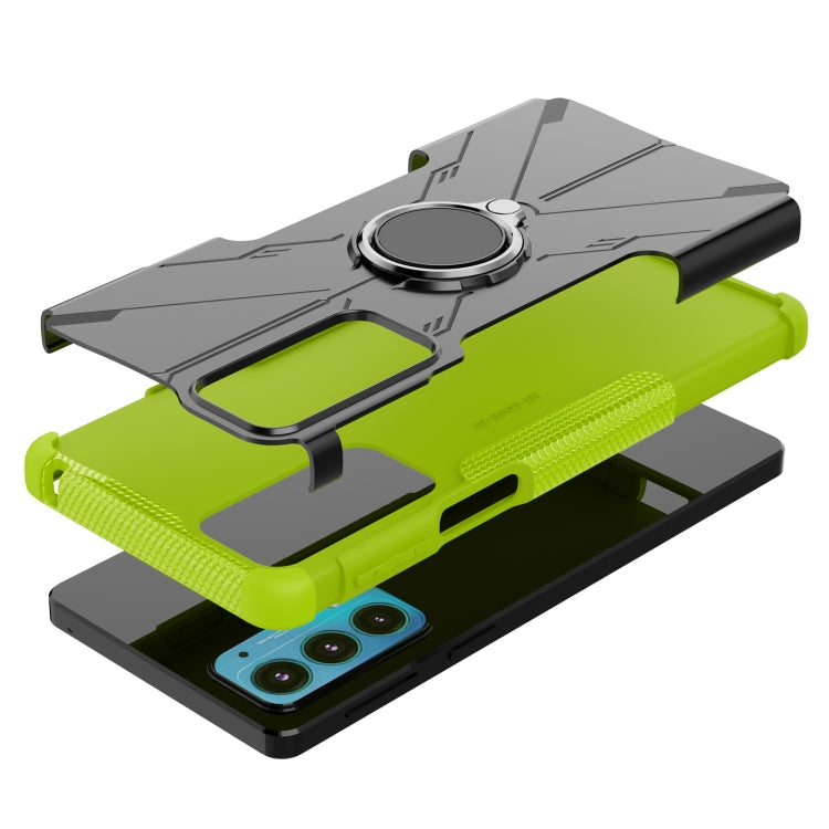 For Motorola Moto Edge 20 Armor Bear Shockproof PC + TPU Protective Phone Case with Ring Holder