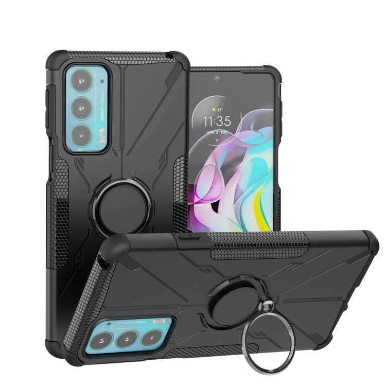 For Motorola Moto Edge 20 Armor Bear Shockproof PC + TPU Protective Phone Case with Ring Holder