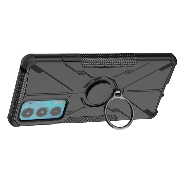 For Motorola Moto Edge 20 Armor Bear Shockproof PC + TPU Protective Phone Case with Ring Holder