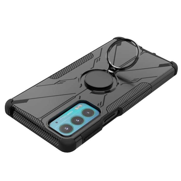 For Motorola Moto Edge 20 Armor Bear Shockproof PC + TPU Protective Phone Case with Ring Holder