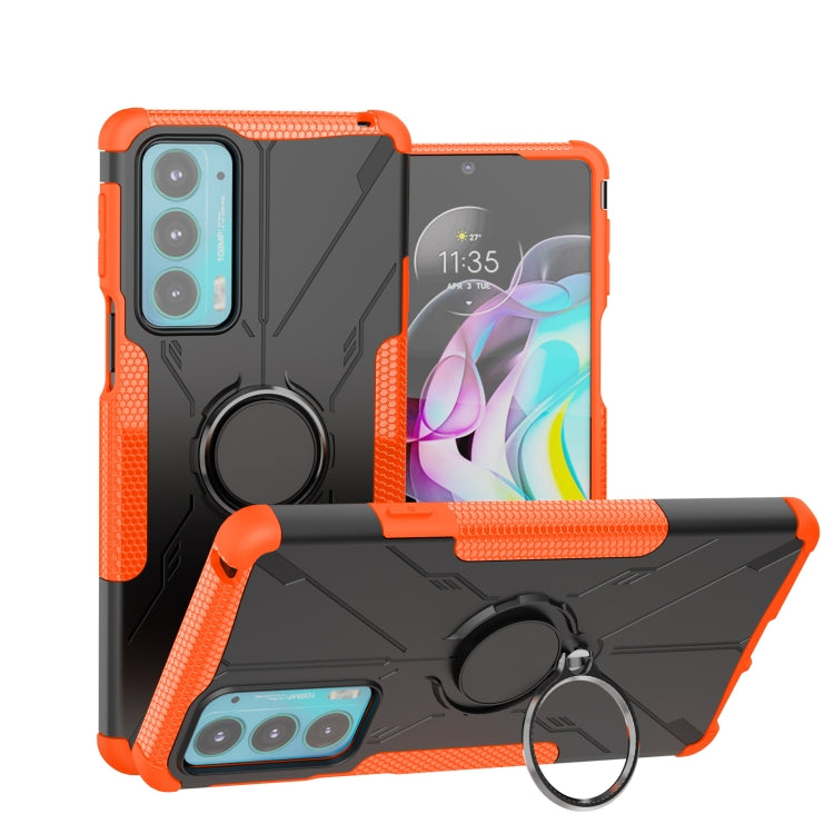 For Motorola Moto Edge 20 Armor Bear Shockproof PC + TPU Protective Phone Case with Ring Holder