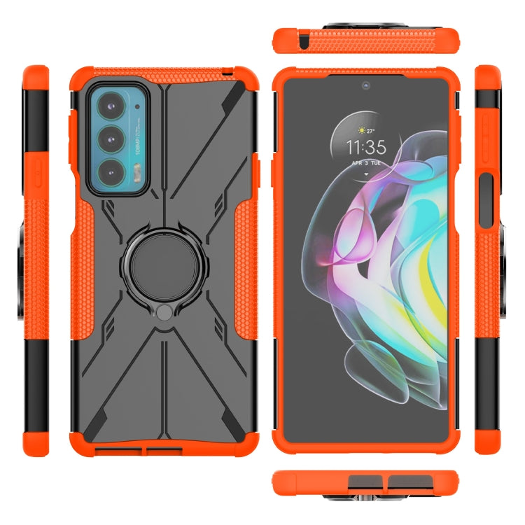 For Motorola Moto Edge 20 Armor Bear Shockproof PC + TPU Protective Phone Case with Ring Holder