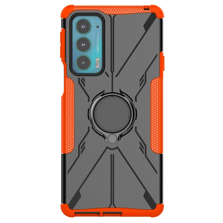 For Motorola Moto Edge 20 Armor Bear Shockproof PC + TPU Protective Phone Case with Ring Holder