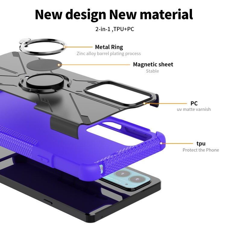 For Motorola Moto Edge 20 Armor Bear Shockproof PC + TPU Protective Phone Case with Ring Holder