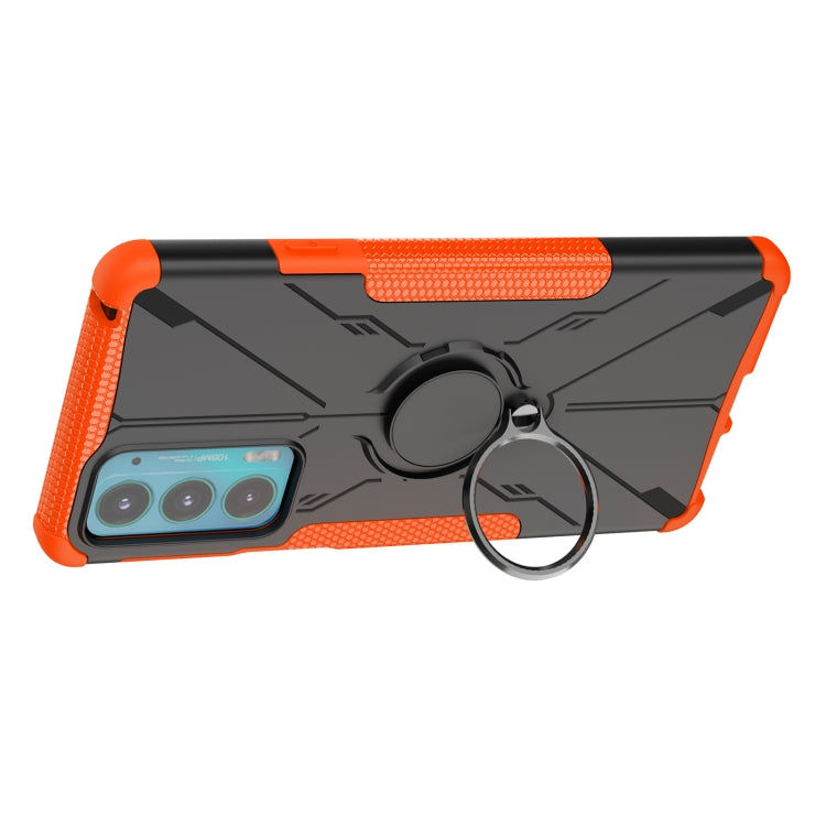 For Motorola Moto Edge 20 Armor Bear Shockproof PC + TPU Protective Phone Case with Ring Holder