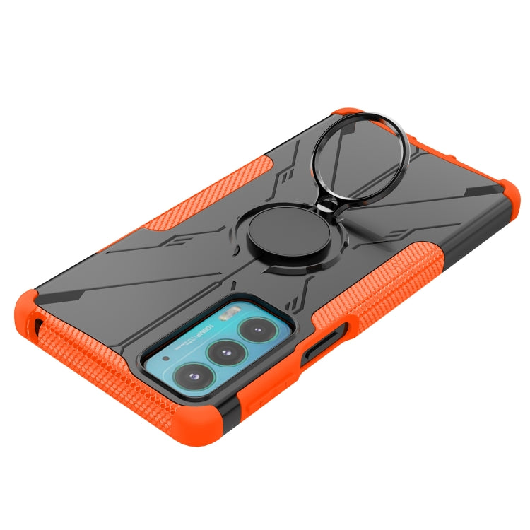 For Motorola Moto Edge 20 Armor Bear Shockproof PC + TPU Protective Phone Case with Ring Holder