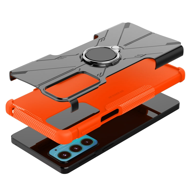 For Motorola Moto Edge 20 Armor Bear Shockproof PC + TPU Protective Phone Case with Ring Holder