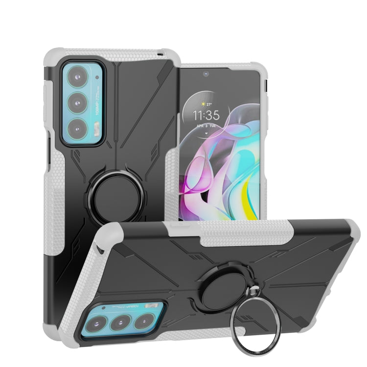 For Motorola Moto Edge 20 Armor Bear Shockproof PC + TPU Protective Phone Case with Ring Holder