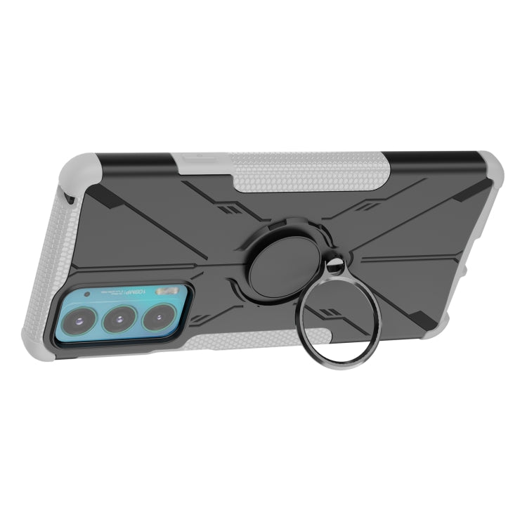 For Motorola Moto Edge 20 Armor Bear Shockproof PC + TPU Protective Phone Case with Ring Holder