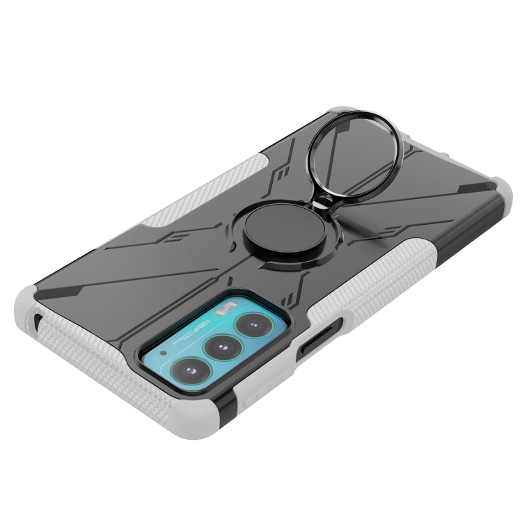 For Motorola Moto Edge 20 Armor Bear Shockproof PC + TPU Protective Phone Case with Ring Holder
