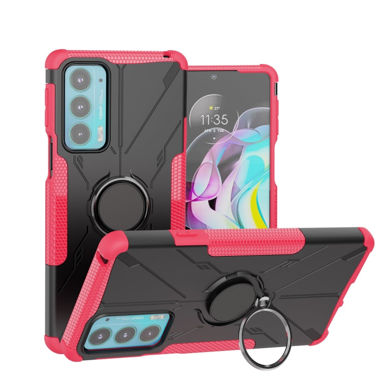 For Motorola Moto Edge 20 Armor Bear Shockproof PC + TPU Protective Phone Case with Ring Holder