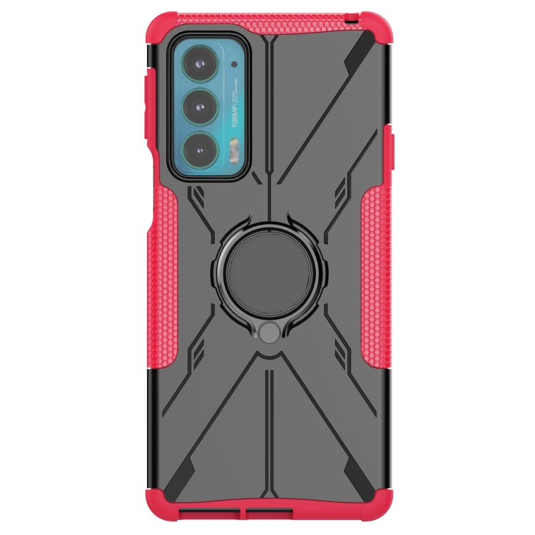 For Motorola Moto Edge 20 Armor Bear Shockproof PC + TPU Protective Phone Case with Ring Holder