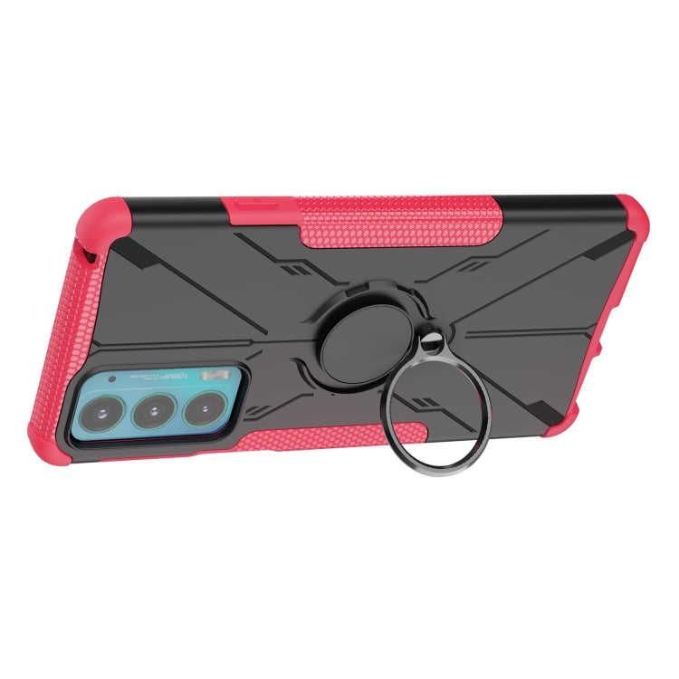 For Motorola Moto Edge 20 Armor Bear Shockproof PC + TPU Protective Phone Case with Ring Holder