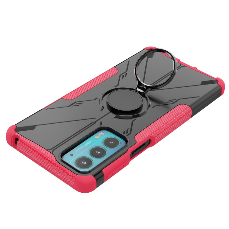 For Motorola Moto Edge 20 Armor Bear Shockproof PC + TPU Protective Phone Case with Ring Holder