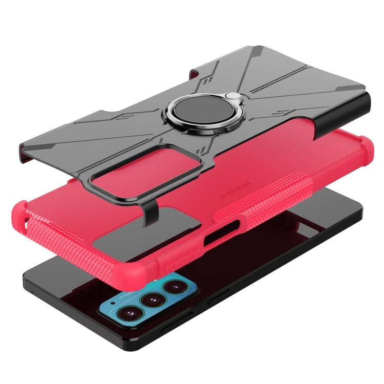 For Motorola Moto Edge 20 Armor Bear Shockproof PC + TPU Protective Phone Case with Ring Holder