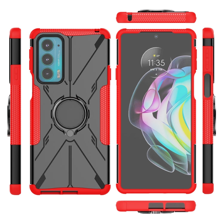 For Motorola Moto Edge 20 Armor Bear Shockproof PC + TPU Protective Phone Case with Ring Holder