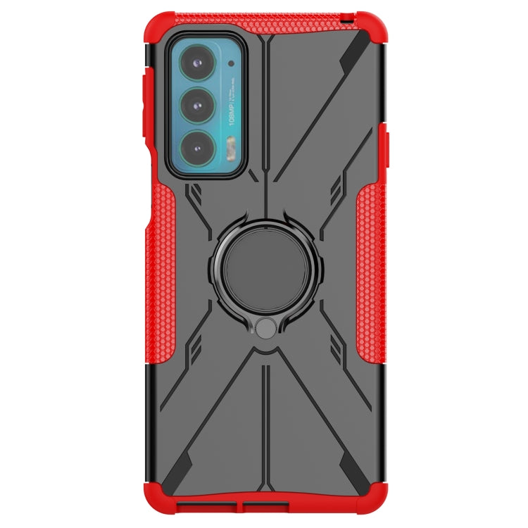 For Motorola Moto Edge 20 Armor Bear Shockproof PC + TPU Protective Phone Case with Ring Holder