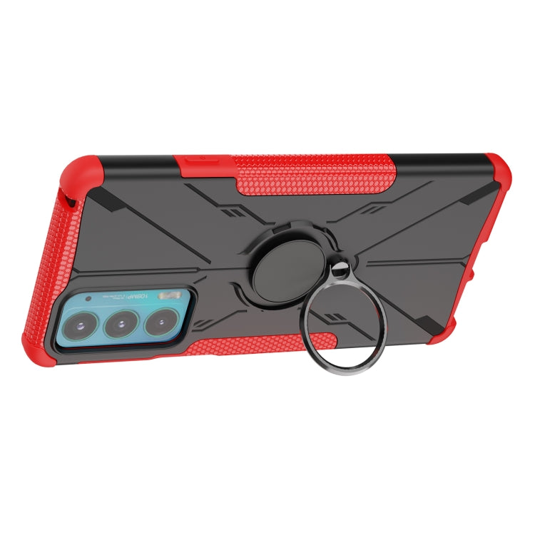 For Motorola Moto Edge 20 Armor Bear Shockproof PC + TPU Protective Phone Case with Ring Holder