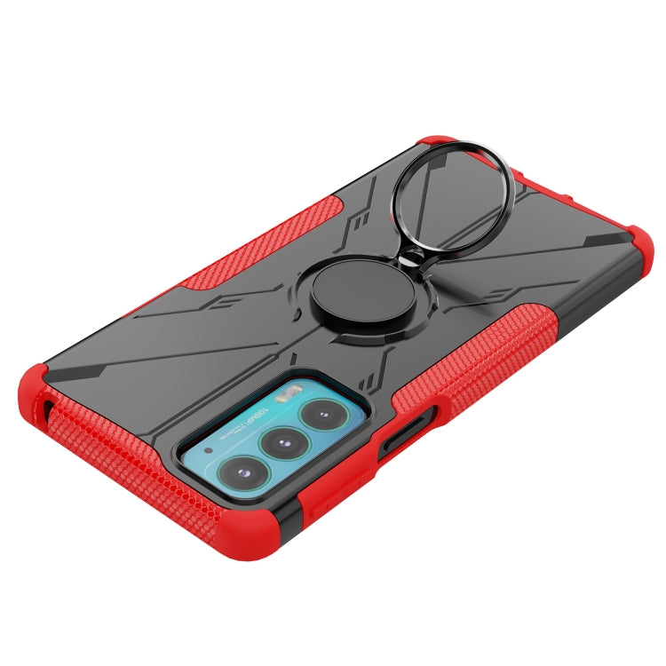 For Motorola Moto Edge 20 Armor Bear Shockproof PC + TPU Protective Phone Case with Ring Holder