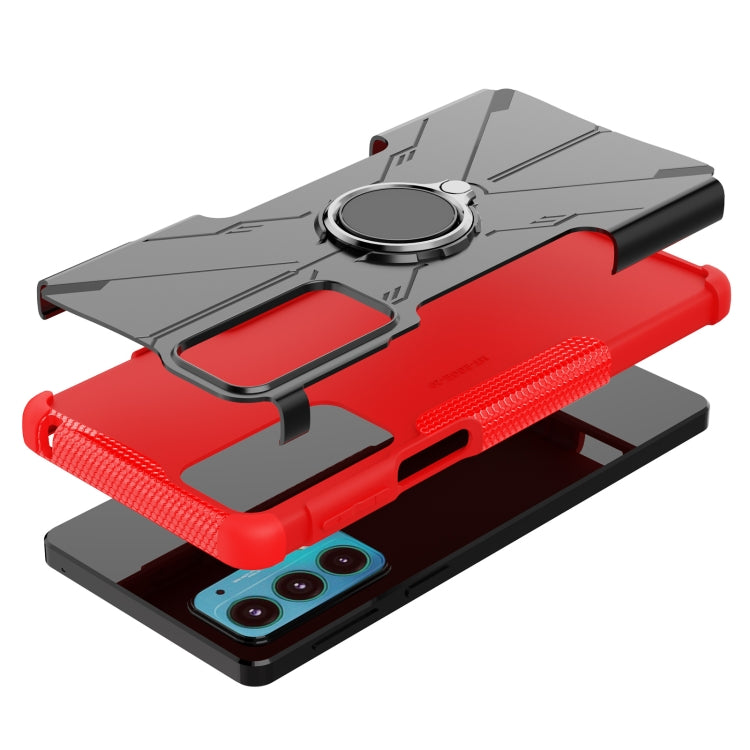 For Motorola Moto Edge 20 Armor Bear Shockproof PC + TPU Protective Phone Case with Ring Holder