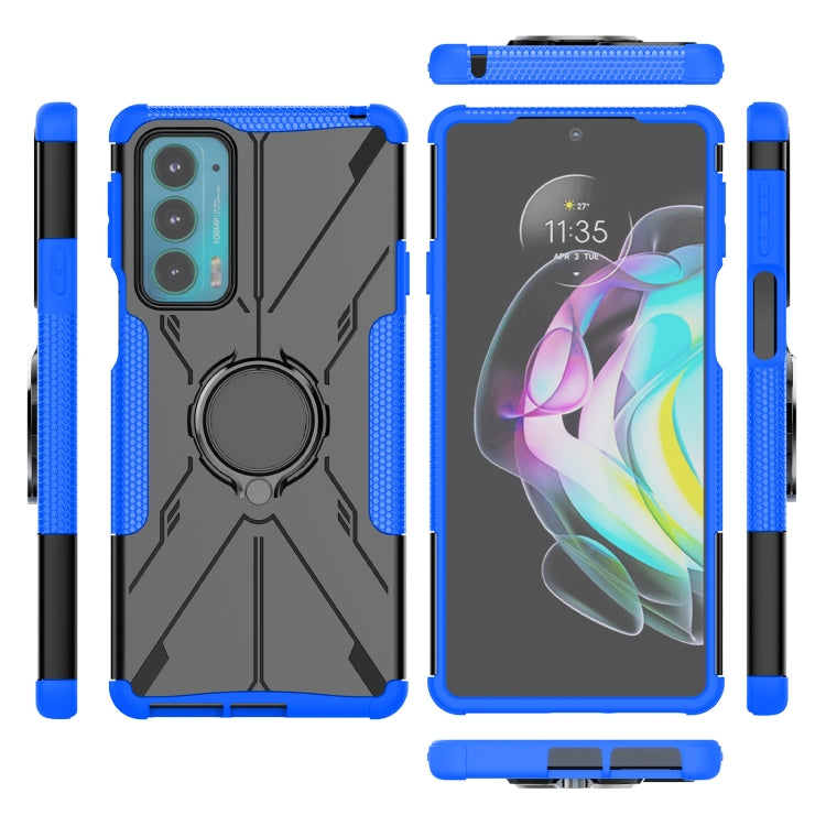 For Motorola Moto Edge 20 Armor Bear Shockproof PC + TPU Protective Phone Case with Ring Holder