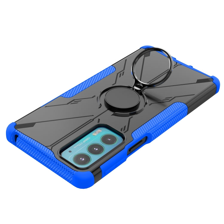 For Motorola Moto Edge 20 Armor Bear Shockproof PC + TPU Protective Phone Case with Ring Holder
