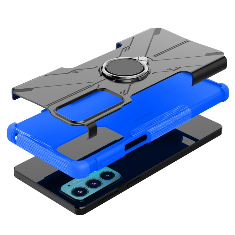 For Motorola Moto Edge 20 Armor Bear Shockproof PC + TPU Protective Phone Case with Ring Holder