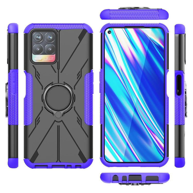 For OPPO Realme 8i Armor Bear Shockproof PC + TPU Protective Phone Case with Ring Holder