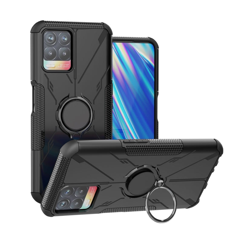 For OPPO Realme 8i Armor Bear Shockproof PC + TPU Protective Phone Case with Ring Holder