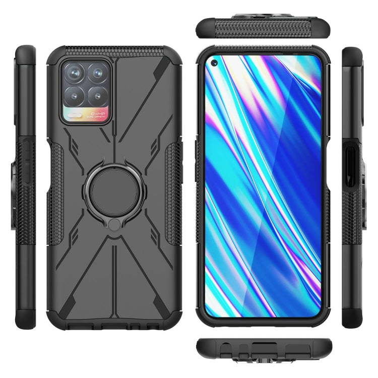 For OPPO Realme 8i Armor Bear Shockproof PC + TPU Protective Phone Case with Ring Holder