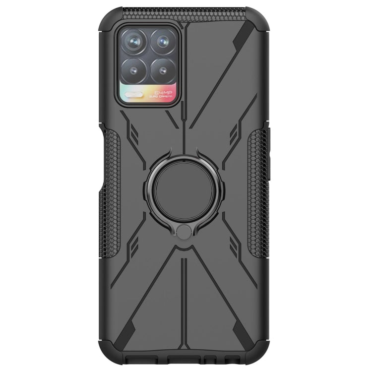 For OPPO Realme 8i Armor Bear Shockproof PC + TPU Protective Phone Case with Ring Holder