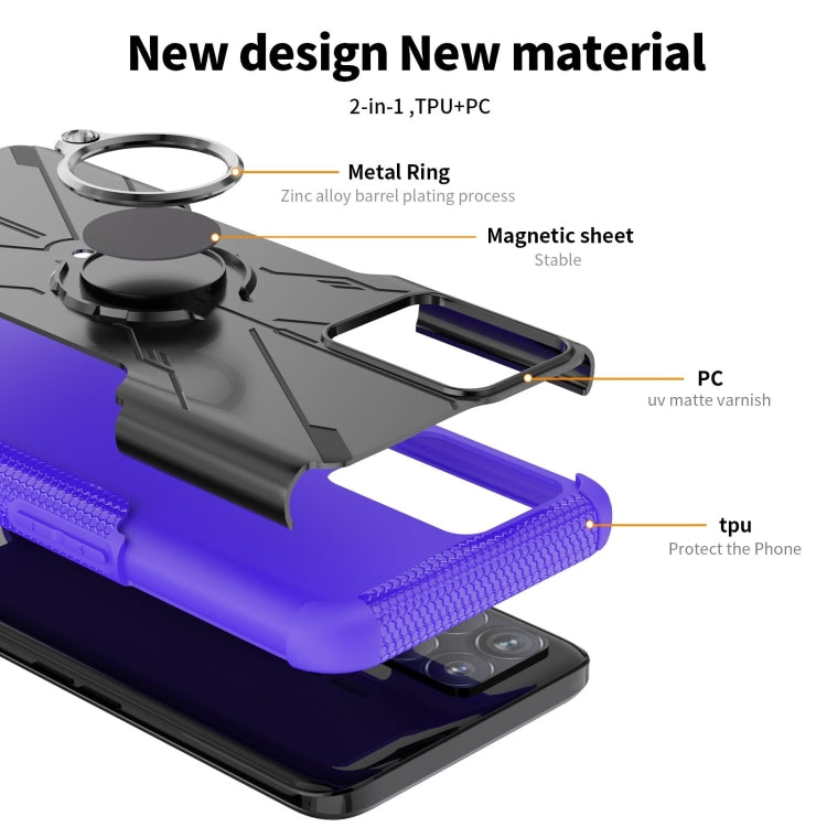 For OPPO Realme 8i Armor Bear Shockproof PC + TPU Protective Phone Case with Ring Holder