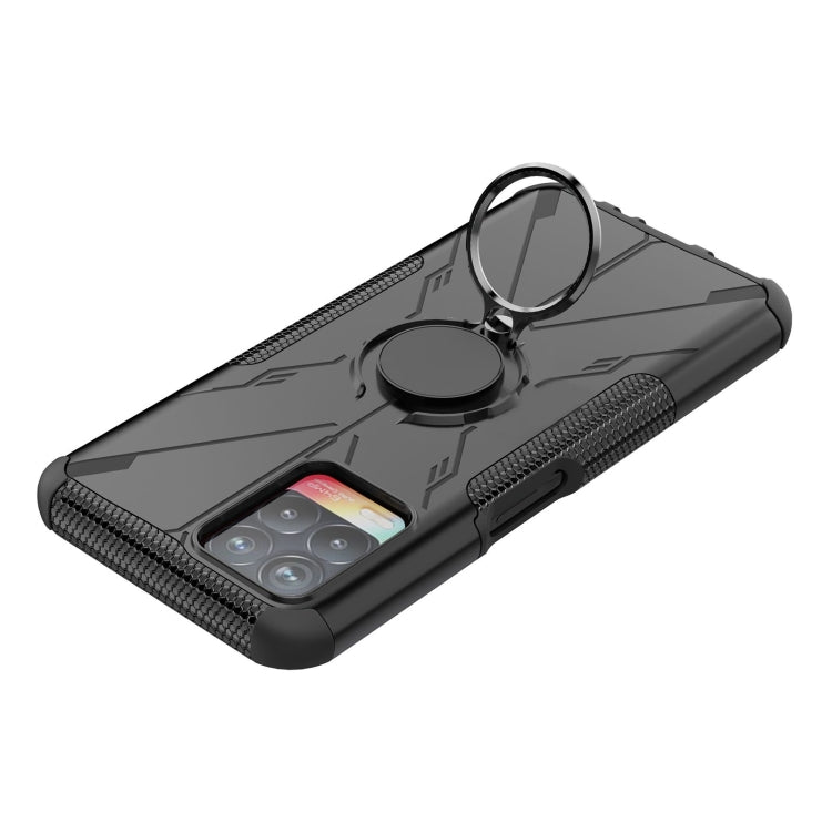 For OPPO Realme 8i Armor Bear Shockproof PC + TPU Protective Phone Case with Ring Holder