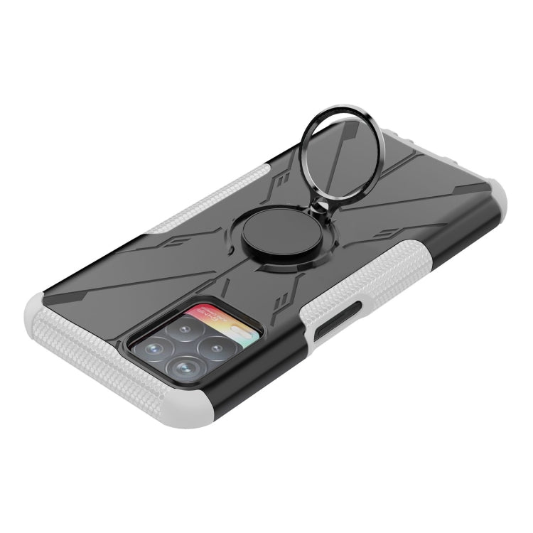 For OPPO Realme 8i Armor Bear Shockproof PC + TPU Protective Phone Case with Ring Holder