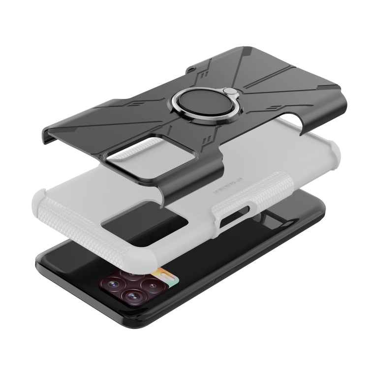 For OPPO Realme 8i Armor Bear Shockproof PC + TPU Protective Phone Case with Ring Holder