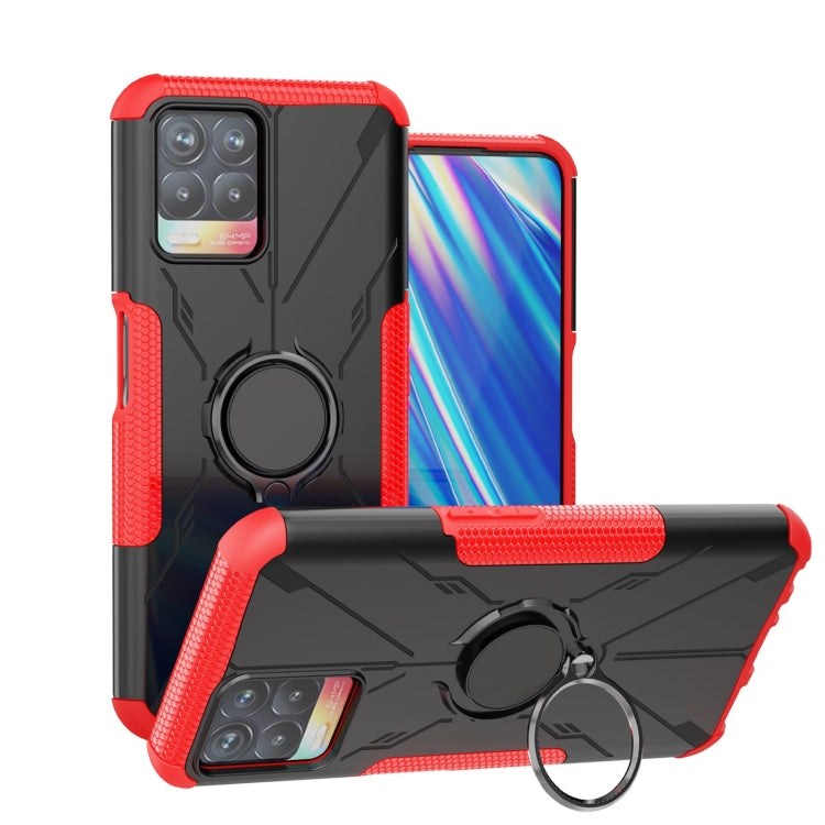 For OPPO Realme 8i Armor Bear Shockproof PC + TPU Protective Phone Case with Ring Holder