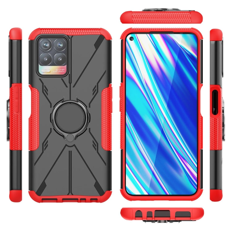 For OPPO Realme 8i Armor Bear Shockproof PC + TPU Protective Phone Case with Ring Holder