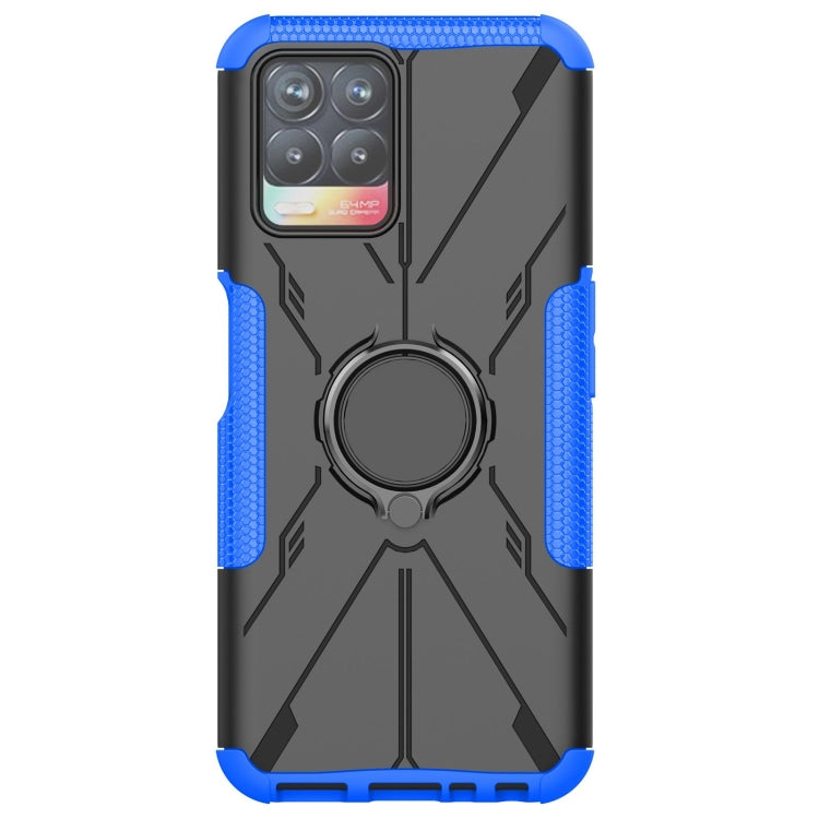 For OPPO Realme 8i Armor Bear Shockproof PC + TPU Protective Phone Case with Ring Holder