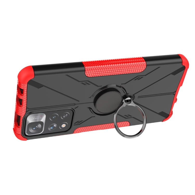 For Xiaomi Redmi Note 11 Pro Armor Bear Shockproof PC + TPU Protective Phone Case with Ring Holder